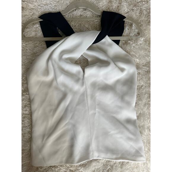 NICHOLAS the label black anbd white top blouse twist front keyhole US 0 Aus 4 - Picture 4 of 8